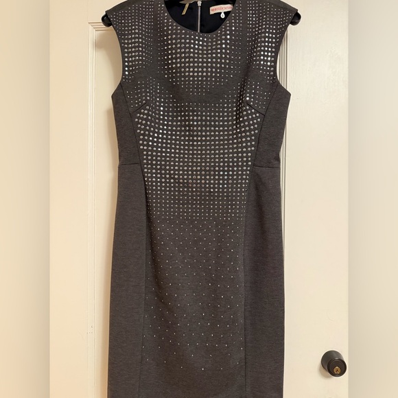 Rebecca Taylor Women’s dress size 6 grey with metallic studs - Picture 2 of 6